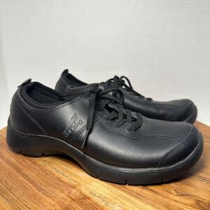 Dansko Sneaker  Black Elise Work Shoes Lace Up Casual Comfort Leather Womens 36